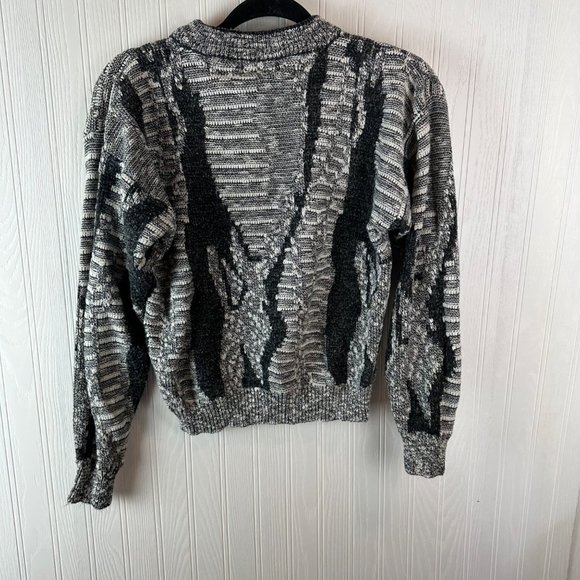 City Streets Vintage 90's Sweater Size Medium Black Gray - Picture 2 of 4